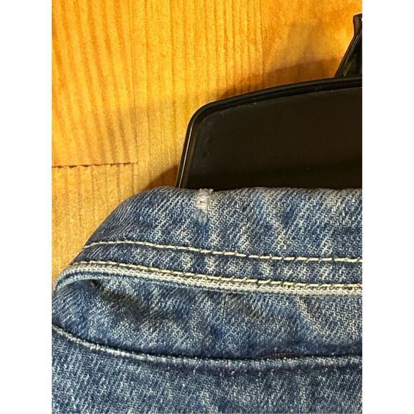 VTG 80s Jag Jean Studded Dolman Sleeve Bomber Denim Jean Jacket Grunge Sz Small - Picture 10 of 11